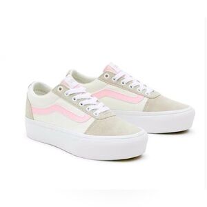 VANS Ward Platform Lace Canvas Colorblock Sneakers 8.5